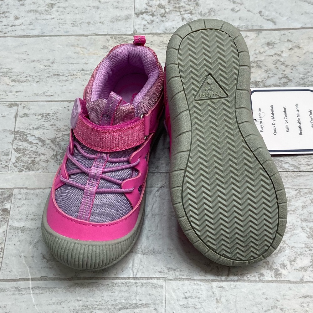 OshKosh B’gosh girls pink Velcro sneakers - Picture 6 of 8